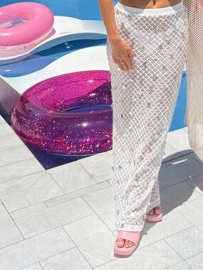 Peppermayo Lovina Shell Knit Maxi Skirt - White